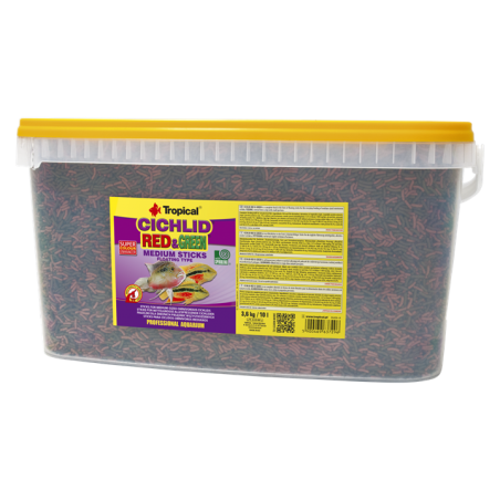 Cichlid Red&Green Medium Sticks 10l / 3,6kg