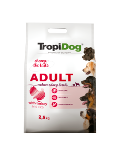 TropiDog Premium Junior L breeds  turkey and rice 2.5kg