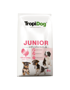 TropiDog Premium Junior Small & Medium breeds - Turkey &...