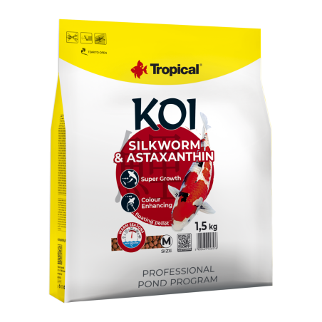 Koi Silkworm&Astaxanthin Pellet Size M 5l/1,5kg