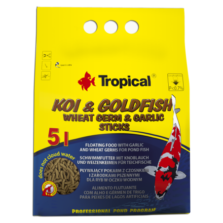 Koi&Goldfish Wheat Germ&Garlic Sticks 5l / 400g